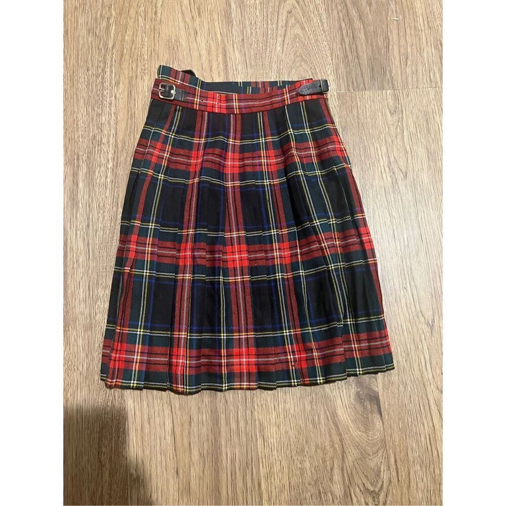 Charter Club Tartan Plaid Wool Wrap Skirt Schoolgirl Academia Girls size 7 - Picture 2 of 9